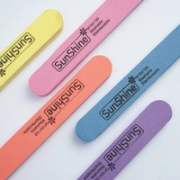 10pcs mixed color professional nail files 100180 grit washable double side sanding polish strip nail file manicure tools