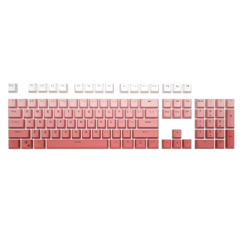 

T8WC 104 Keys Gradient Backlit Keycaps Thick PBT OEM Profile 12mm for MX-Switches of Mechanical Keyboard Keycap Double-Shot