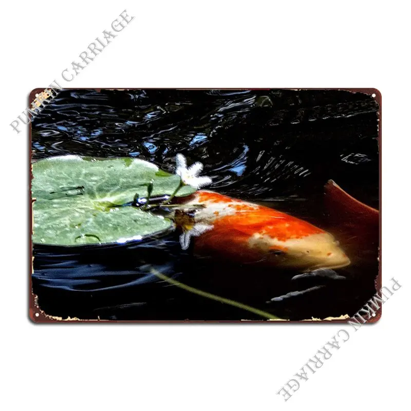 

Защищенные металлические знаки Koi, покраска для гостиной, Настенная пещера, создание оловянного знака, постер