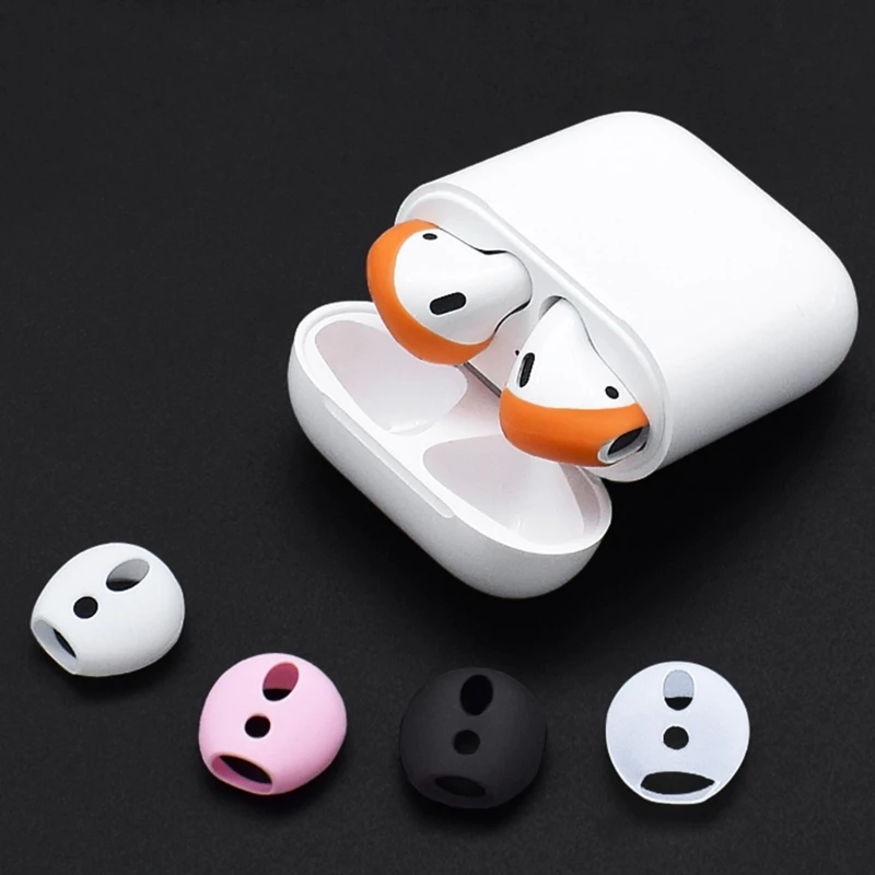 

2 Pairs Ear Pads For Airpods Wireless Bluetooth-compatible Earphones Silicone Earbuds Cover Pad Earphone Tips Earpads E8BE