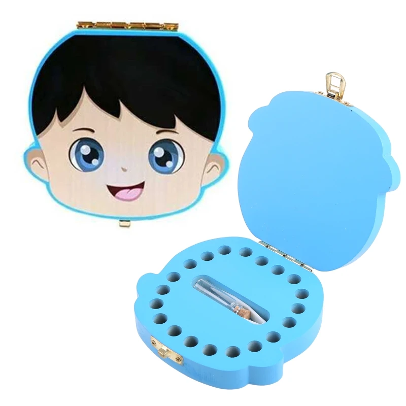 

Baby Tooth Fairy Box with Lid First Tooth Keepsake Boxes Fetal Hair Container for Baby Girls Boys Wooden Tooth Holder H055