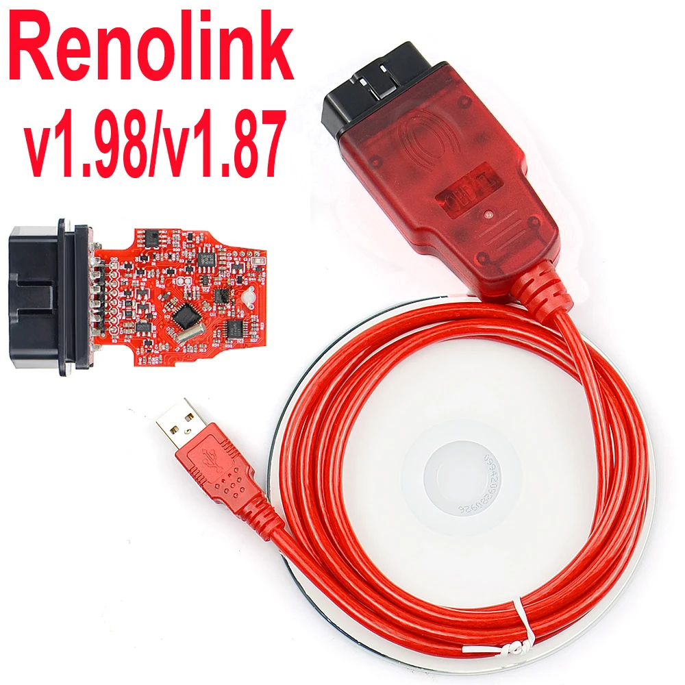 Для Renault Renolink V1.98 v1.87 OBD2 ECU Программатор диагностический кабель USB Renaul