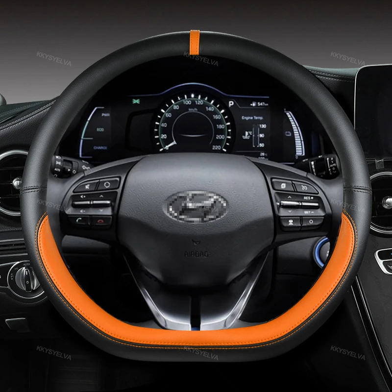 

Для Hyundai ioniq 2016 2017 2018 2019 2020 2021 2022 автомобильный чехол на руль D-образной формы из искусственной кожи автоаксессуары для интерьера