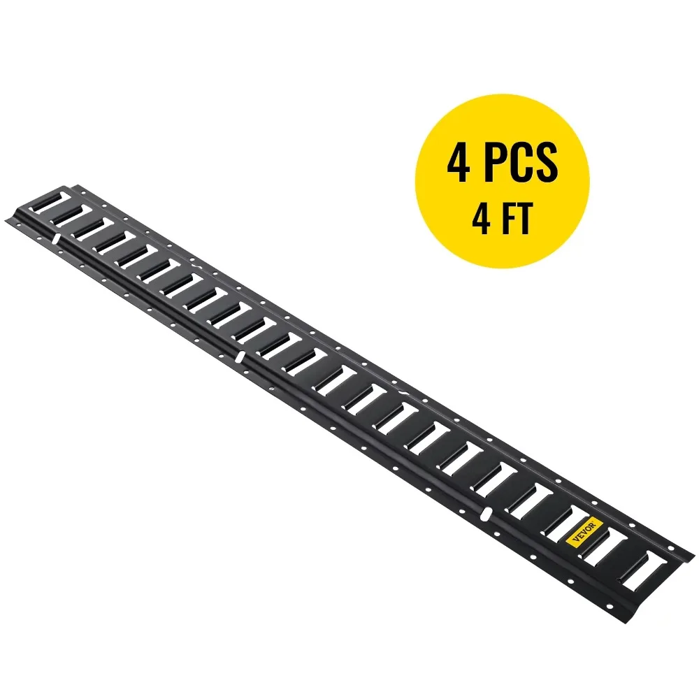 

4 4-foot Rails with Standard 1 X 2.5 Slots Compatible with O and D Rings Straps As Well As Ratchet and Hook Chains
