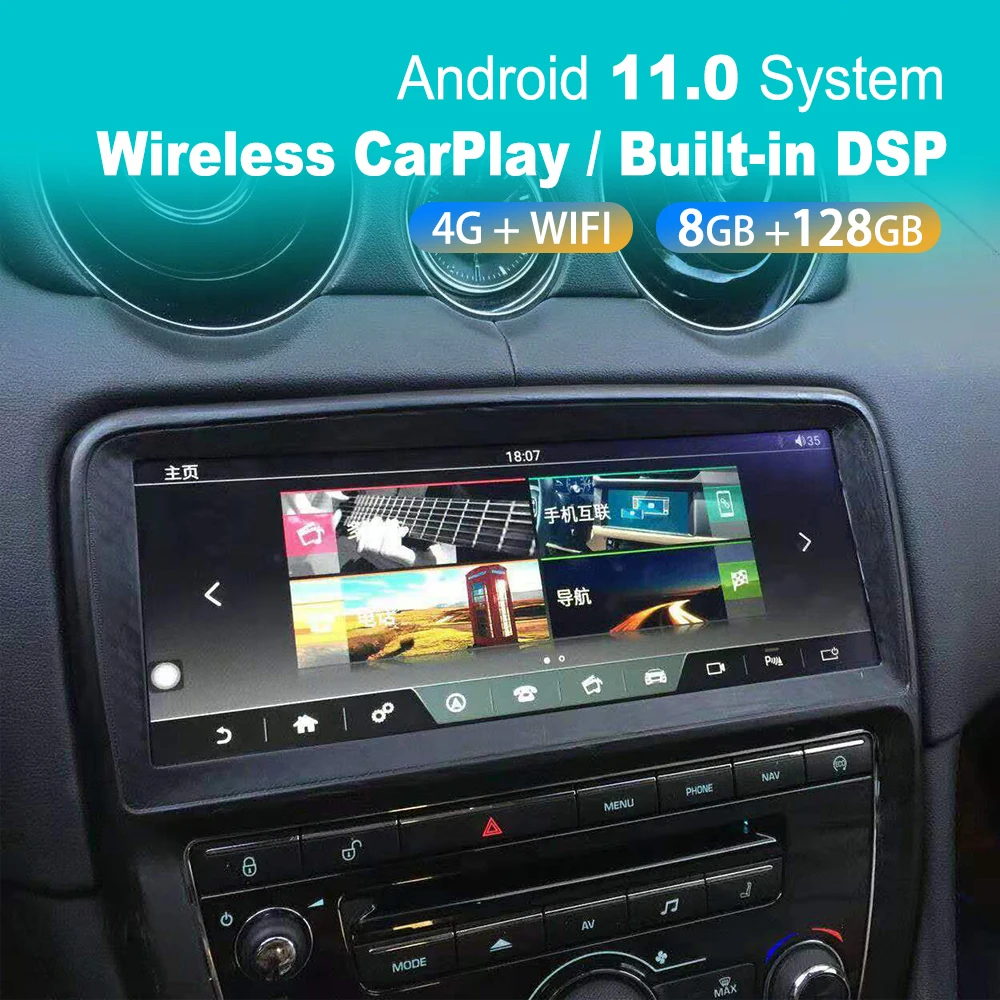 8+128G Android 11 Carplay 8-core CPU for  Jaguar XJ 351 2009-2016 Car Radio tape recorder stereo Car gps Navigation Headunit