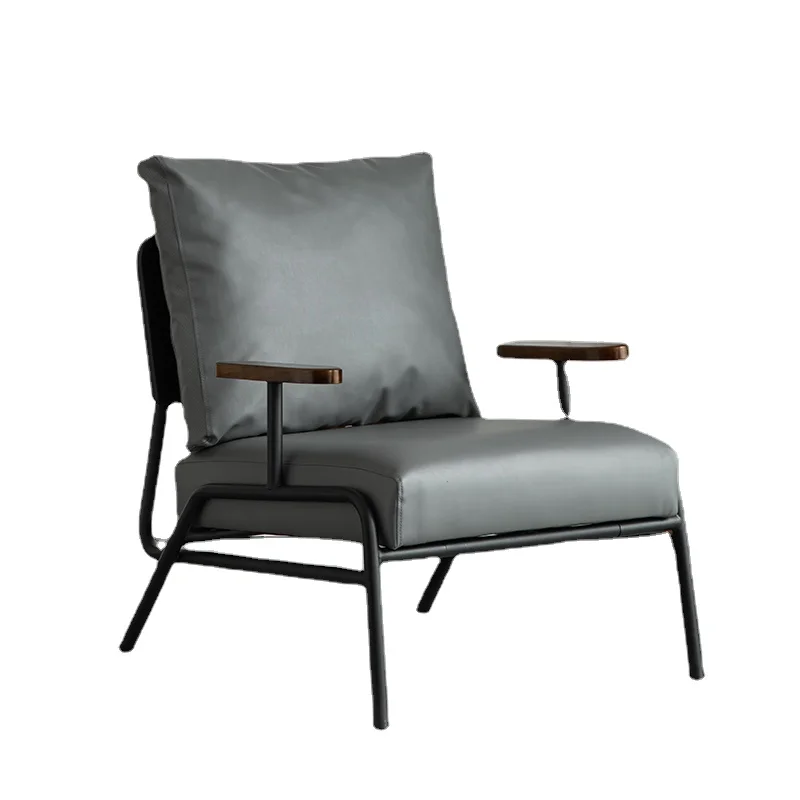 

YY Living Room Balcony Bedroom Leisure Faux Leather White Easy Chair