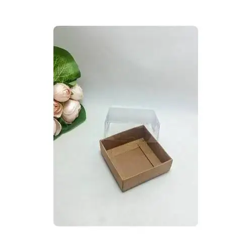 With Transparent Lid For 8 X8x3 Kraft Acetate Box (50 Pcs) Turkey Fast Shipping