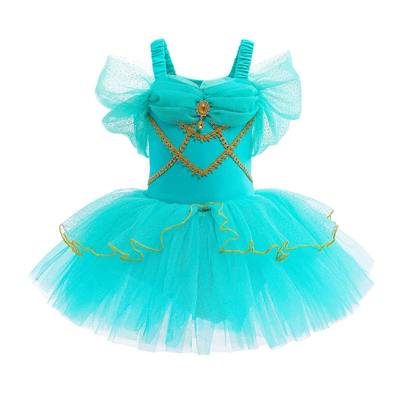 

Princess Girls Ballet Tutu Dance Skirted Short Sleeve Dancewear Halloween Christmas Party Fancy Dress