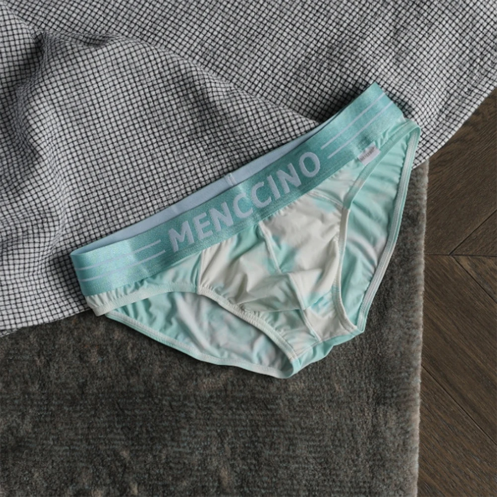 

Man Boxershorts tie-dye Printed Cotton Pouch Low Rise Ice Silk Briefs Sexy Underwear Swimwear Thong Underpants Calzoncillo
