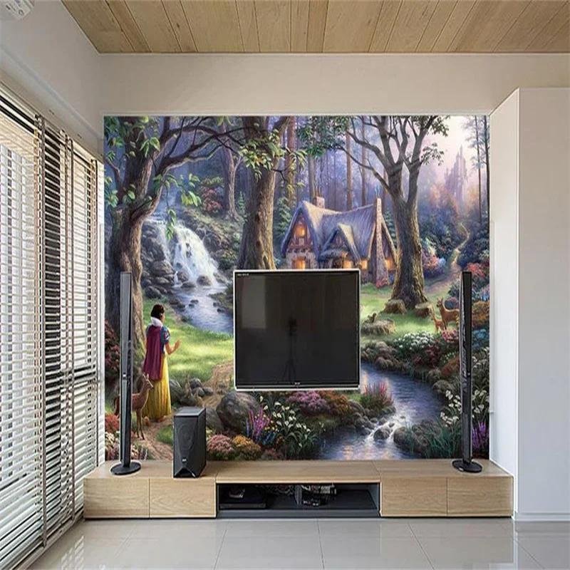 3D-обои на заказ с рисунком сказочного пейзажа картина маслом кирпичная стена 3d