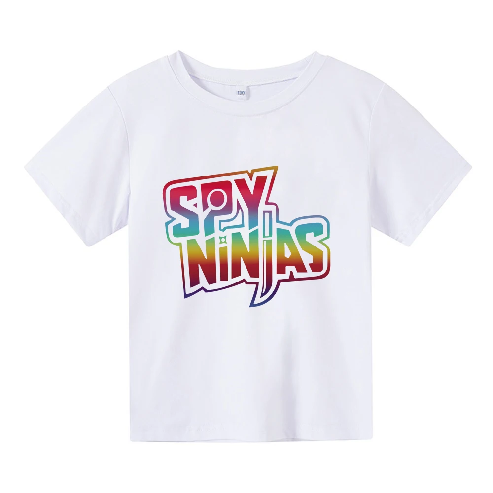

Забавная рубашка шпионского ниндзя, детский топ, футболка с коротким рукавом для мальчиков, летняя футболка, модная одежда для девочек, 100% х...