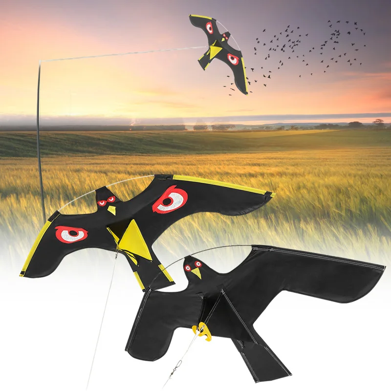 Emulation Flying Hawk Kite Bird Scarer Drive Bird Kite Bird Repellent for Garden Scarecrow Yard Bird Repeller Paddy Field Kite