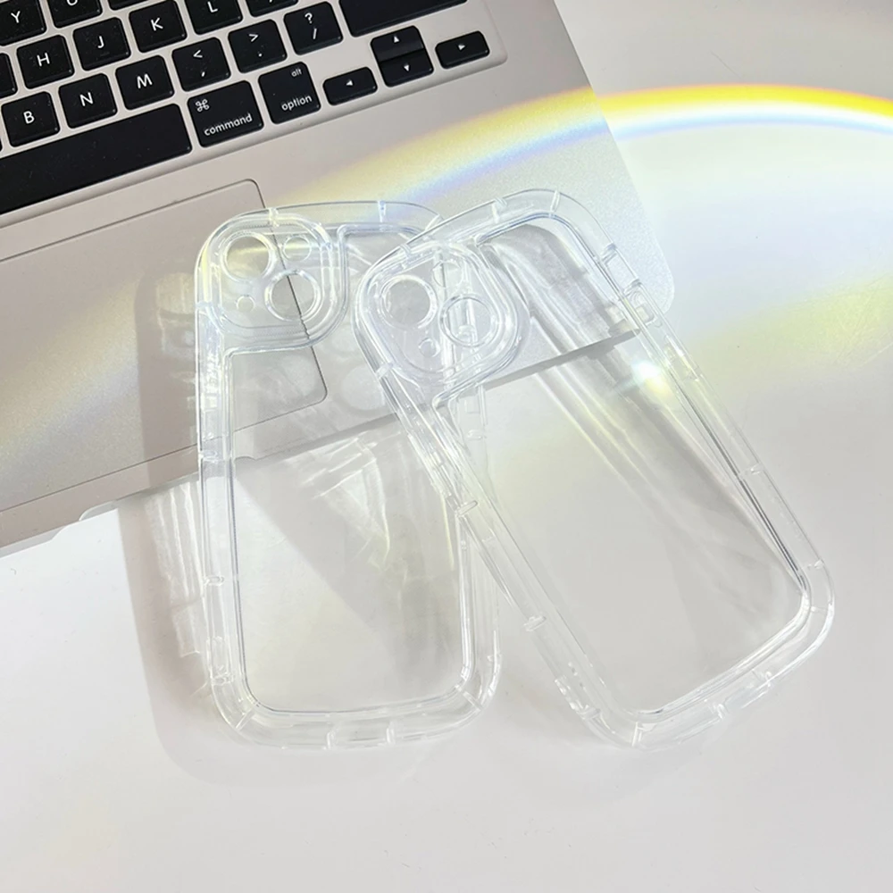 New Luxury Shockproof Transparent Phone Case For iPhone 13 12 11 14 Pro Max X Xs XR 7 8 Plus SE Silicone Bumper Clear Soft Cover