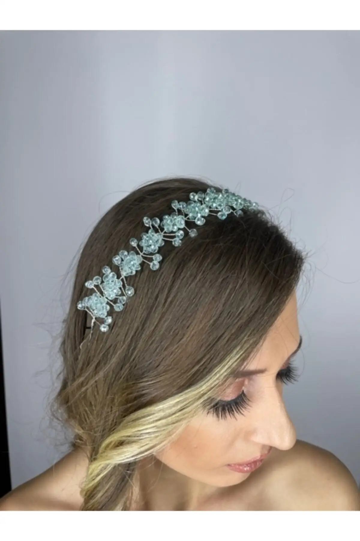 

Bridal Accessories Crystal Beaded Mint Helen Crown Bridal Tiara Wedding Handmade For Bride And Bride