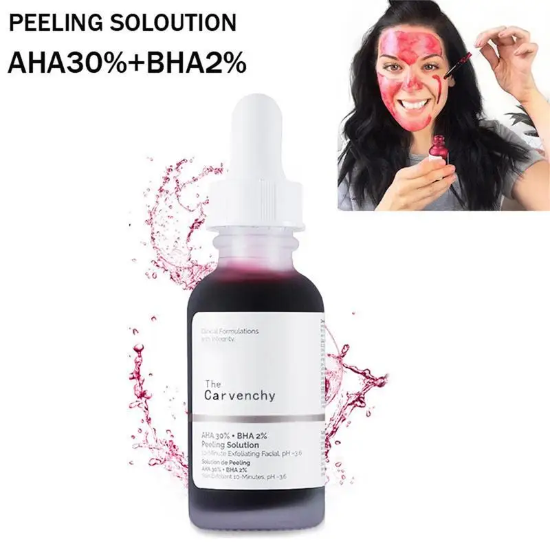 

AHA 30% BHA 2% Peeling Solution Fruit Acid Facial Serum Exfoliating Acne Blemishes Pore Shrinking Essence Moisturizing Skin Care