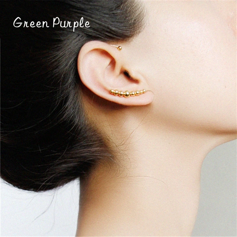 

Bead Clip Earring 14K Gold Filled Ear Cuff Simple Bead Earrings Everyday Wear Elegant Female Earrings For Women Party Jewelry