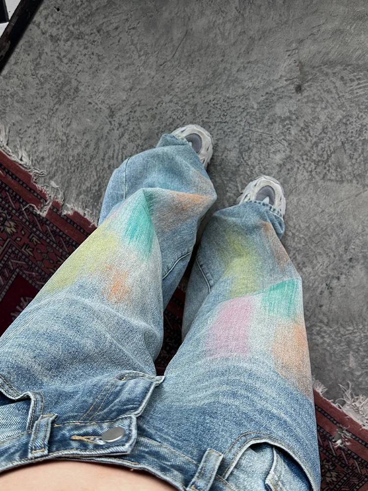 Джинсы WCFCX женские с широкими штанинами модные повседневные свободные брюки из