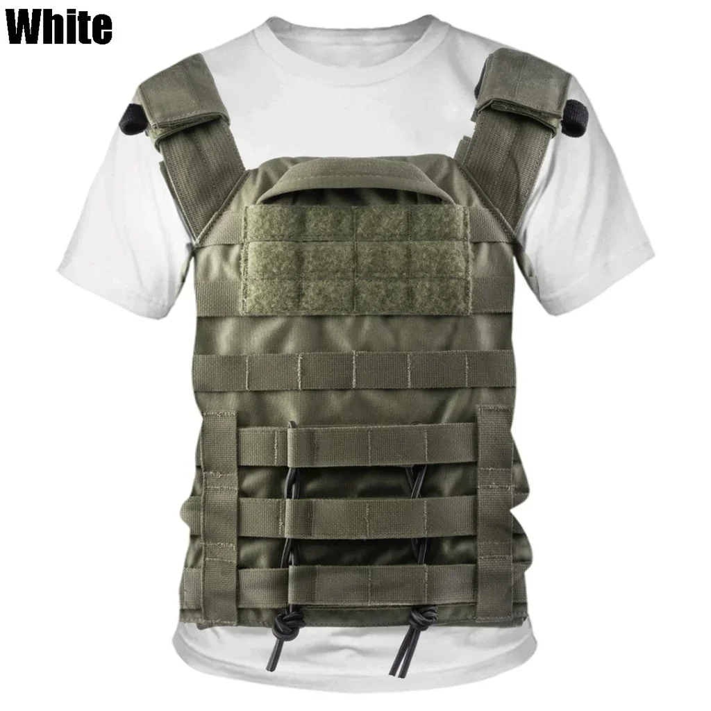 Футболка Gilet Antiproiettile Dauomo Di Nuova Moda Estiva Stampato 3d Casual Manica Corta Girocollo футболки Divertente Uomo Oversize