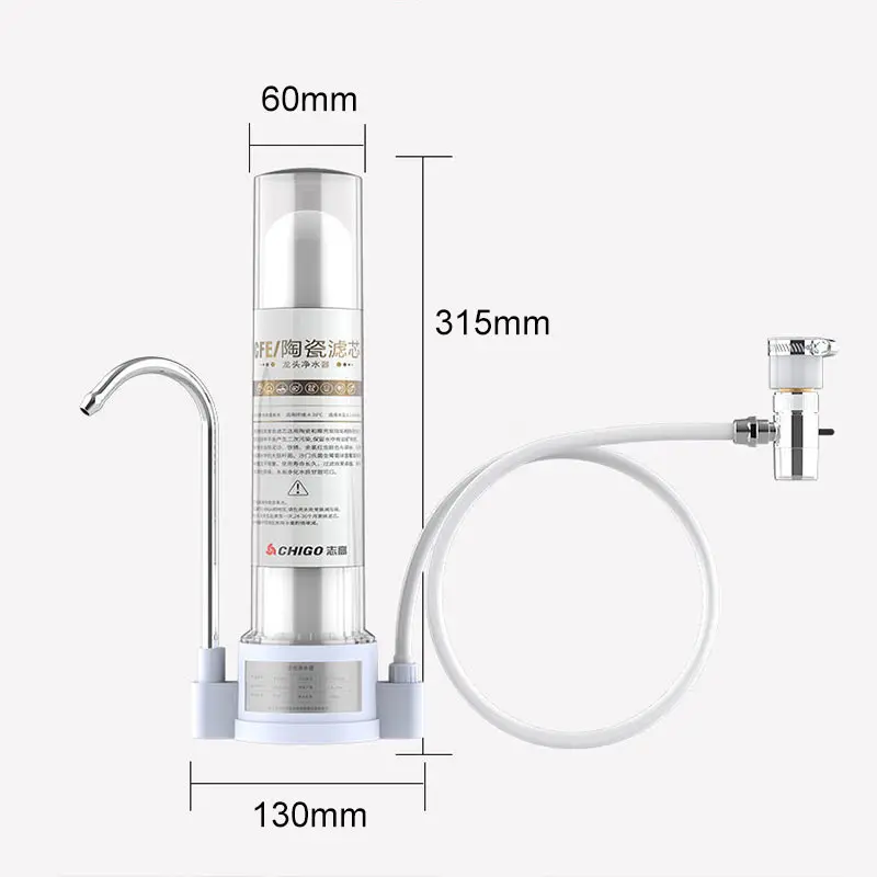 

Household Straight Drink Water Purifier Tap Water Filter for 80L/h Kitchen Front Faucet Drinking Filtro Washable Ceramic Filter