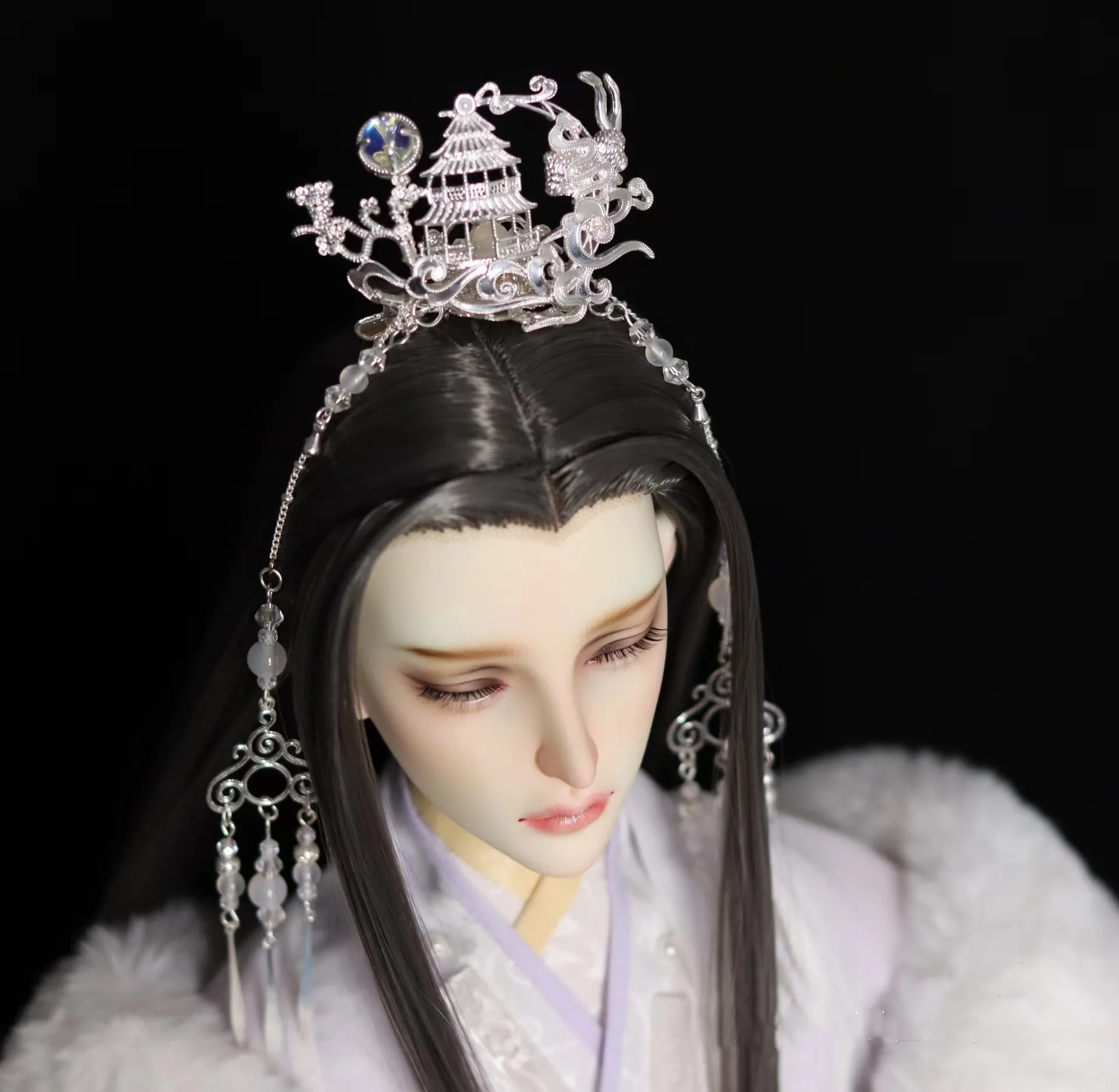 

1/3 BJD doll headdress hair crown，hairpin glazed onyx material