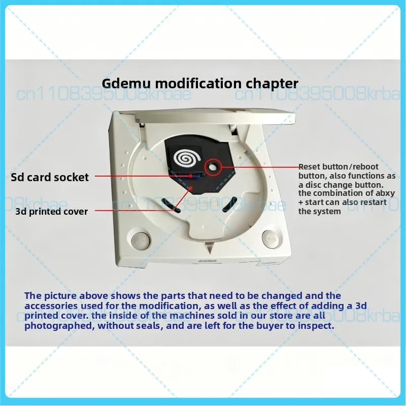 Фото Игровая консоль SEGA Dreamcast DC VA1 GDEMU с предустановленным эмулятором, черная с позолоченным корпусом, готова к использованию №2