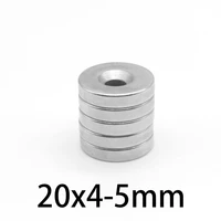 2510152050pcs 20x4 5 round rare earth magnet 204 mm hole 5mm disc countersunk permanent neodymium magnet 20x4 5mm 204 5