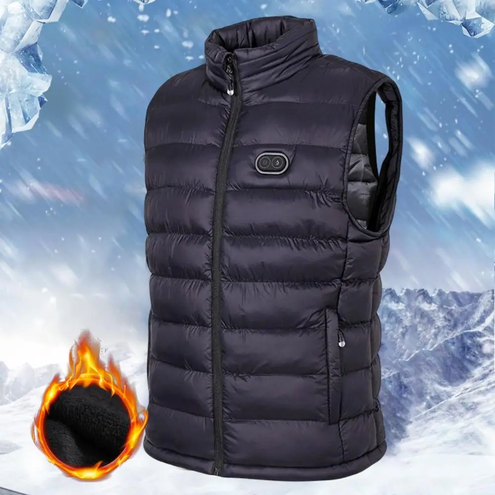 

4 Area Heating Vest Men/Women Casual V-neck USB Heated Vest Smart Control Temperature Heating Jacket Cotton Coat Winter Hunting