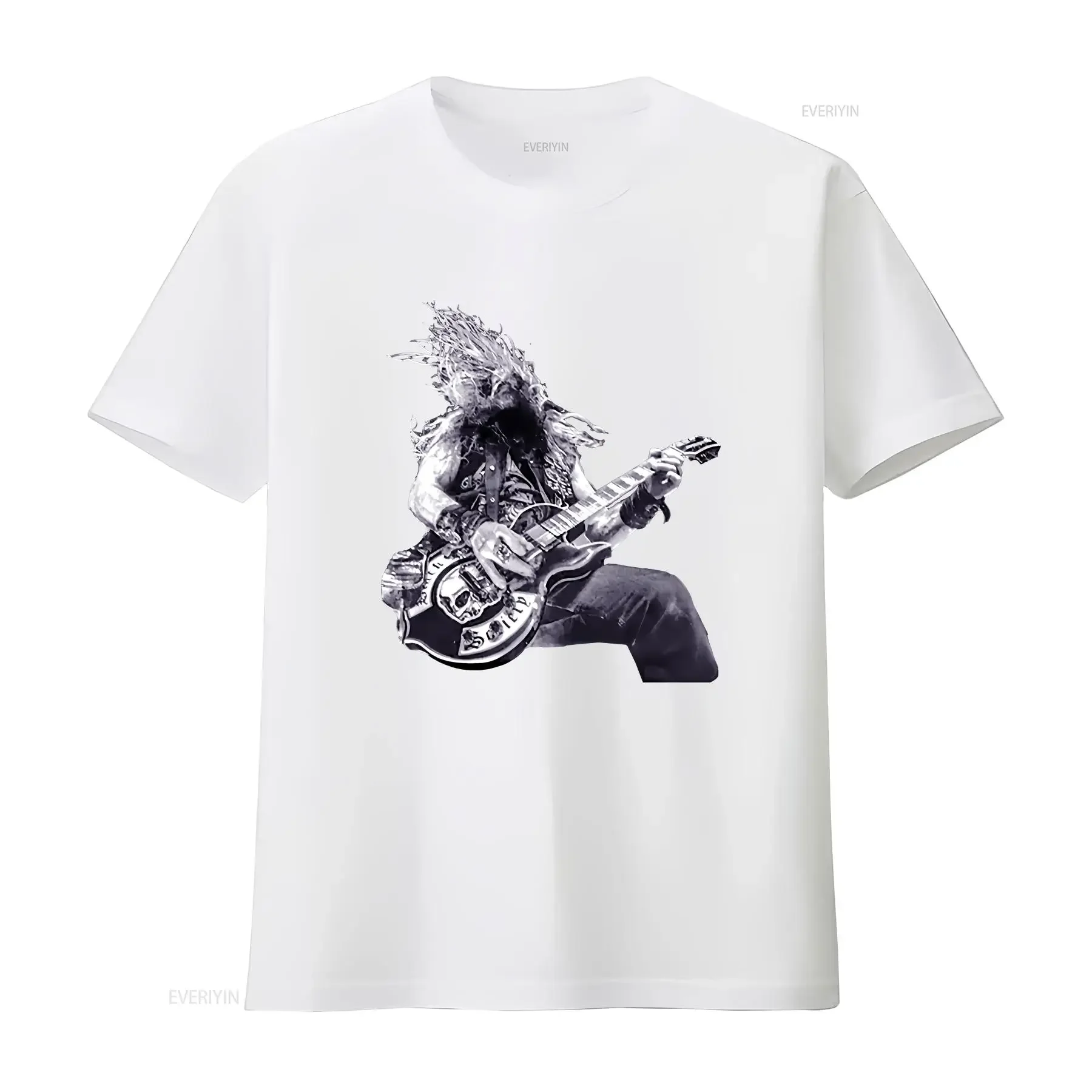 Фото Футболка Zakk Wylde, черная, хлопковая, все размеры S 5Xl YY1033, винтажная стираная уличная одежда, модная, мягкая, с рисунком, слегка растянутая №4