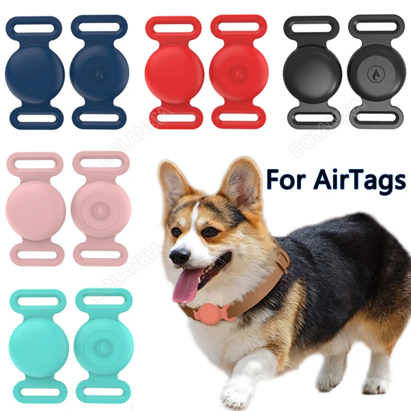 

Silicone Case For Apple Airtag Case Dog Cat Collar Colorful Pet Anti-loss Locator Tracker Protective Cover Airtags Accessories