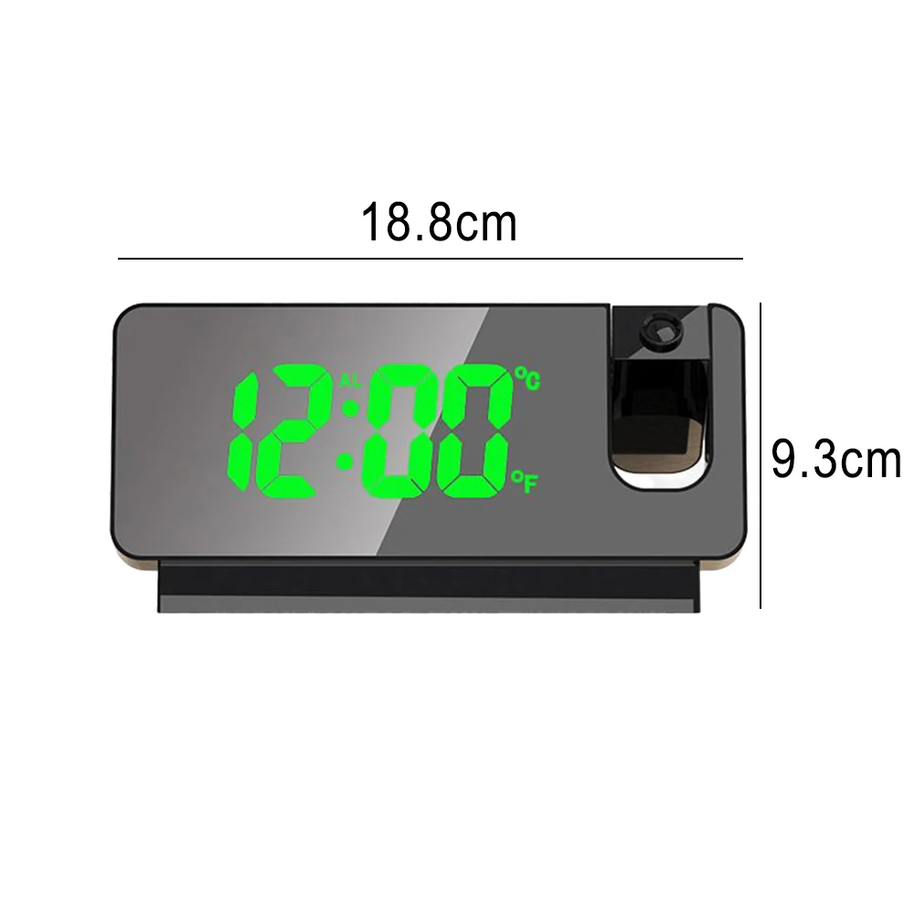 

FM Radio LED Digital Smart Alarm Clock Watch Table Electronic Desktop Clocks USB Wake Up Clock With 180° Time Projection Snooze