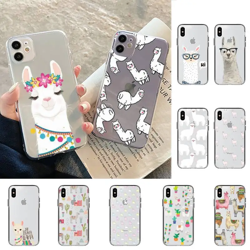 

Llama Alpaca pattern Phone Case for iPhone 11 12 13 mini pro XS MAX 8 7 6 6S Plus X 5S SE 2020 XR cover