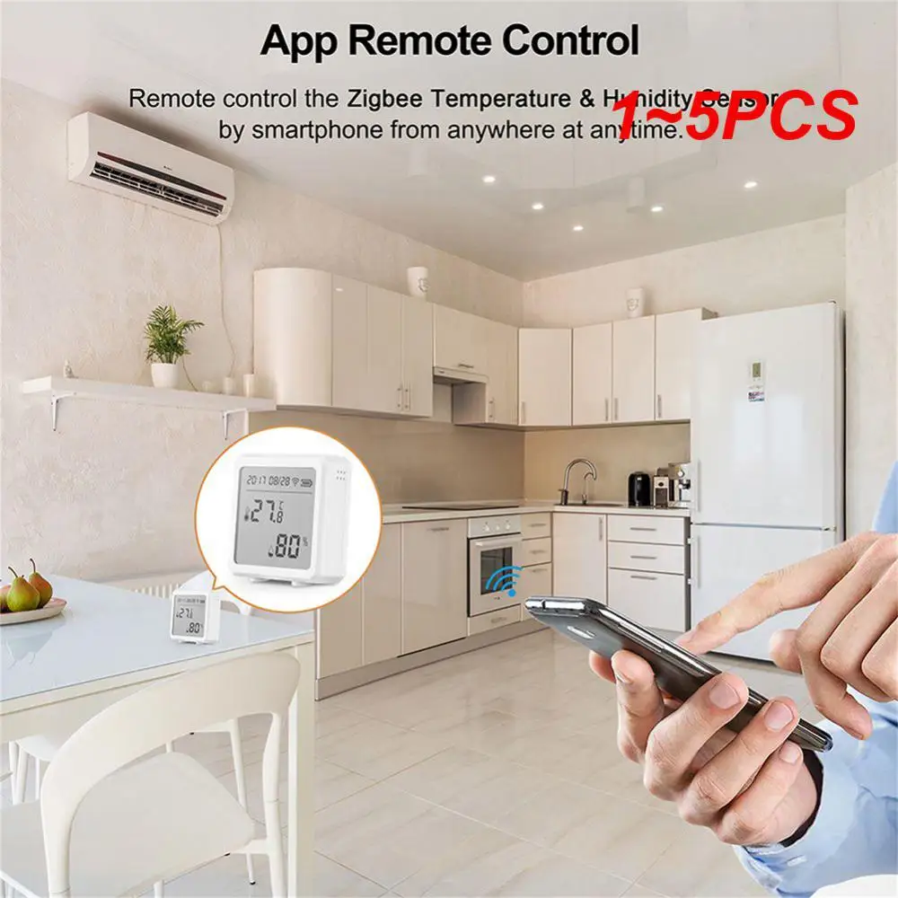 

Умный Термометр-Гигрометр Tuya ZigBee, термометр с ЖК-экраном, работает с приложением Alexa Hey Smart Life, 1 ~ 5 шт.