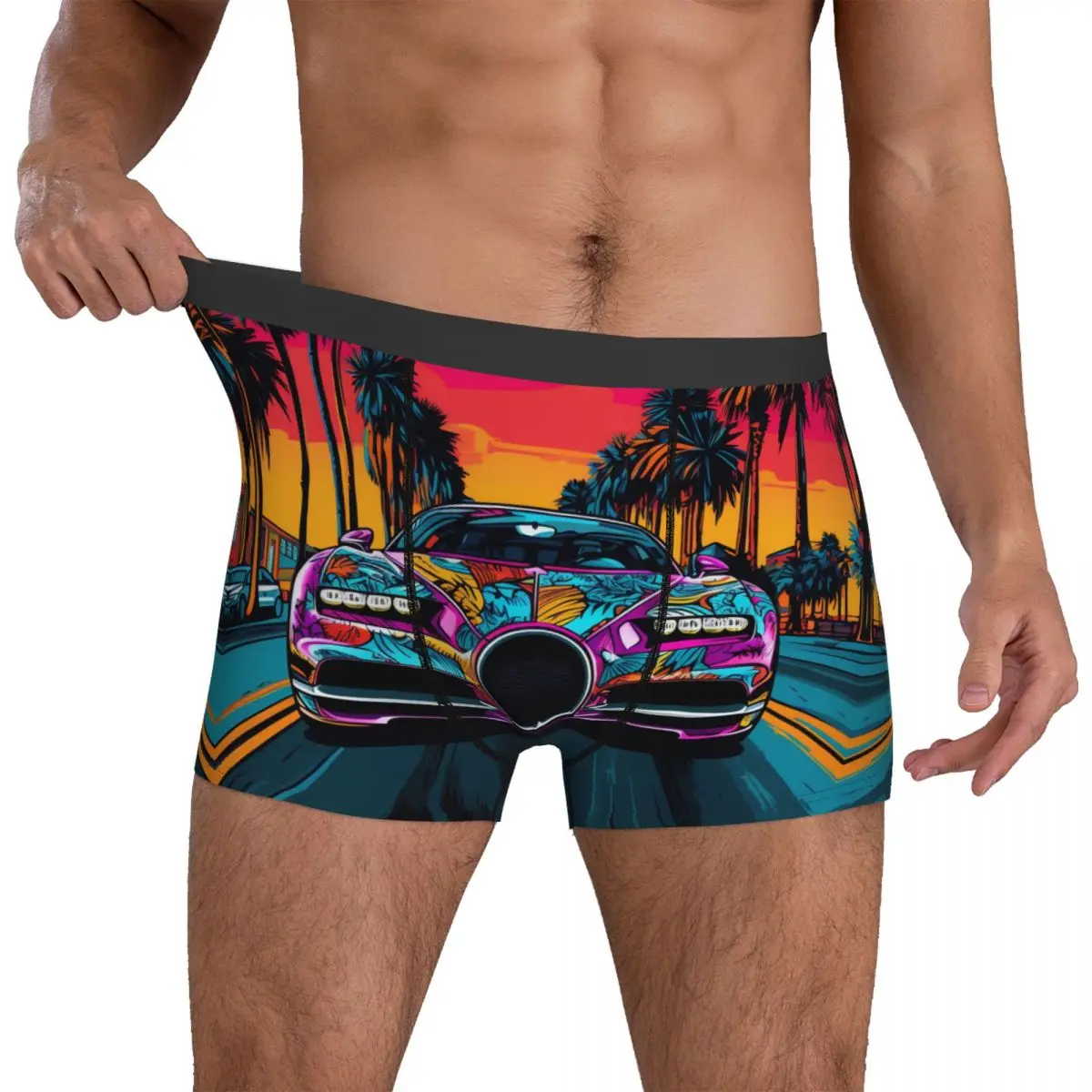 

Спортивное автомобильное нижнее белье граффити мультфильм мужские трусы Сублимация стрейч Боксеры Шорты трэки боксеры брифы