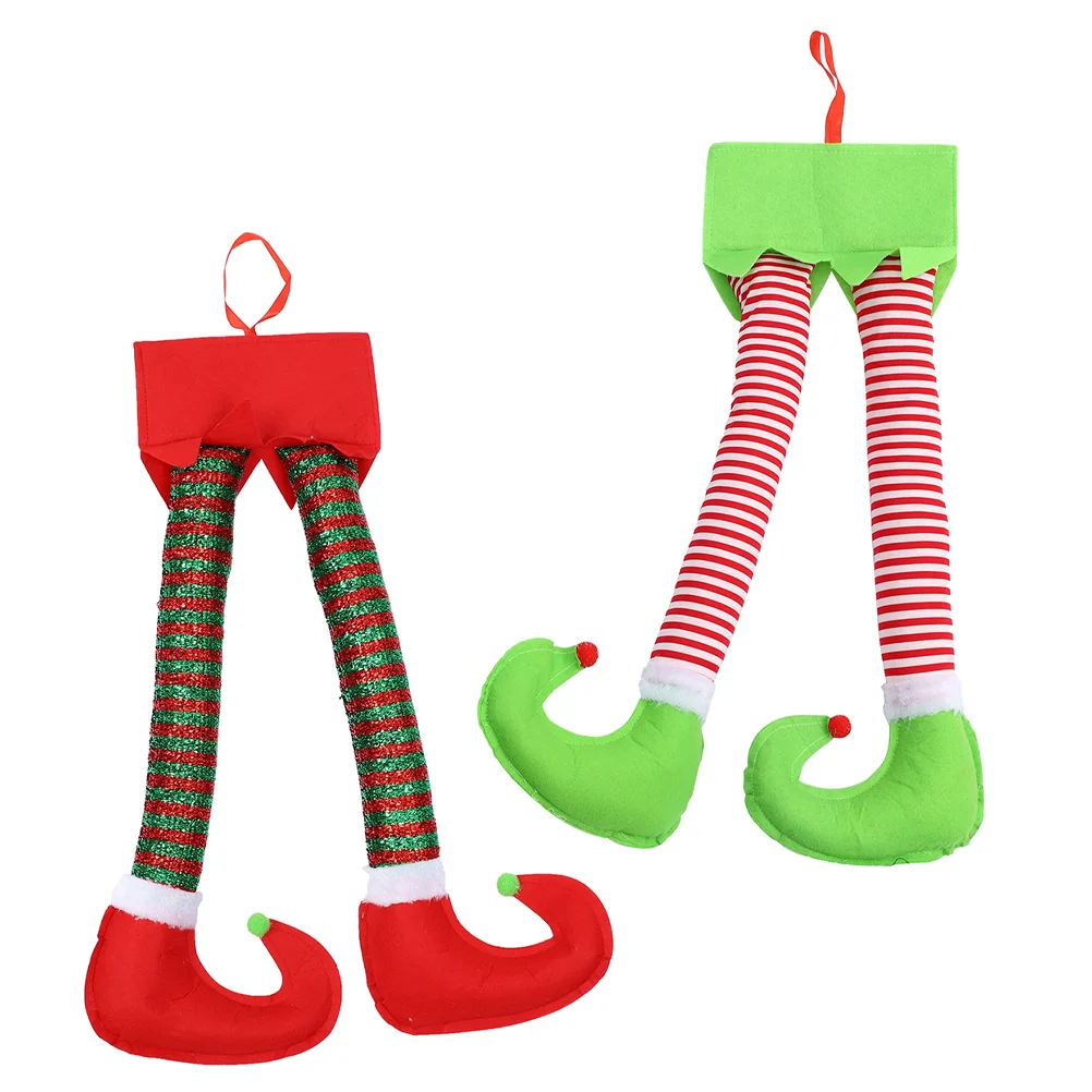 

Christmas Tree Pendant Elf Legs Pendant Christmas Ornament Festival Decor Christmas Elf Leg Santa Claus Leg Pendant