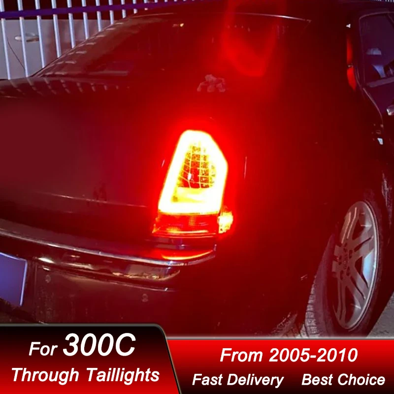 Фото Светодиодные задние фонари для Chrysler 300C 05-10, стиль E-MARK DOT, динамический указатель поворота, комплект задних фонарей. №5