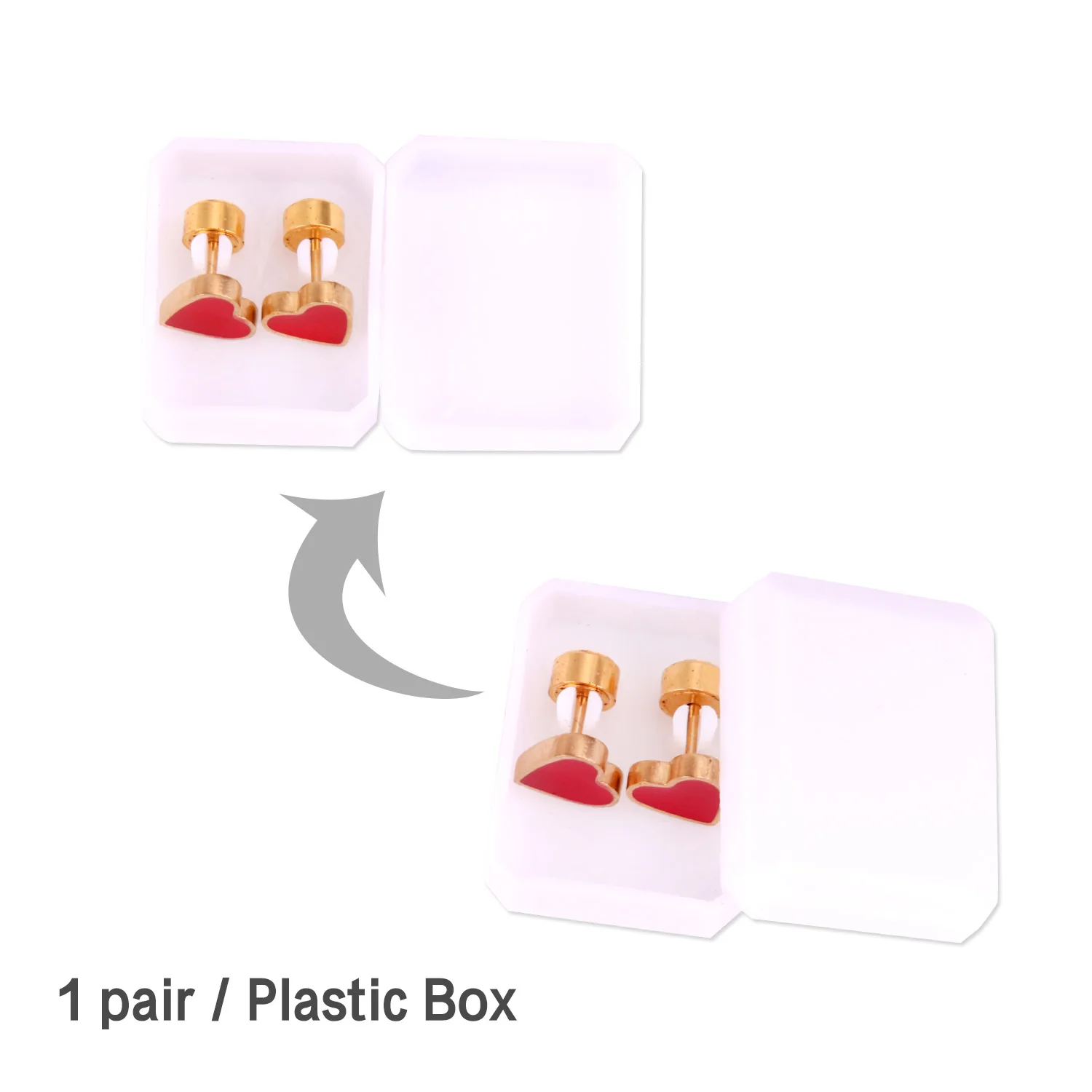 Женские серьги-гвоздики из нержавеющей стали в форме сердца