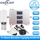 Усилитель сотовой связи трехдиапазонный, 850, 900, 1800, 2100, 2600, 2G, 3G, 4G