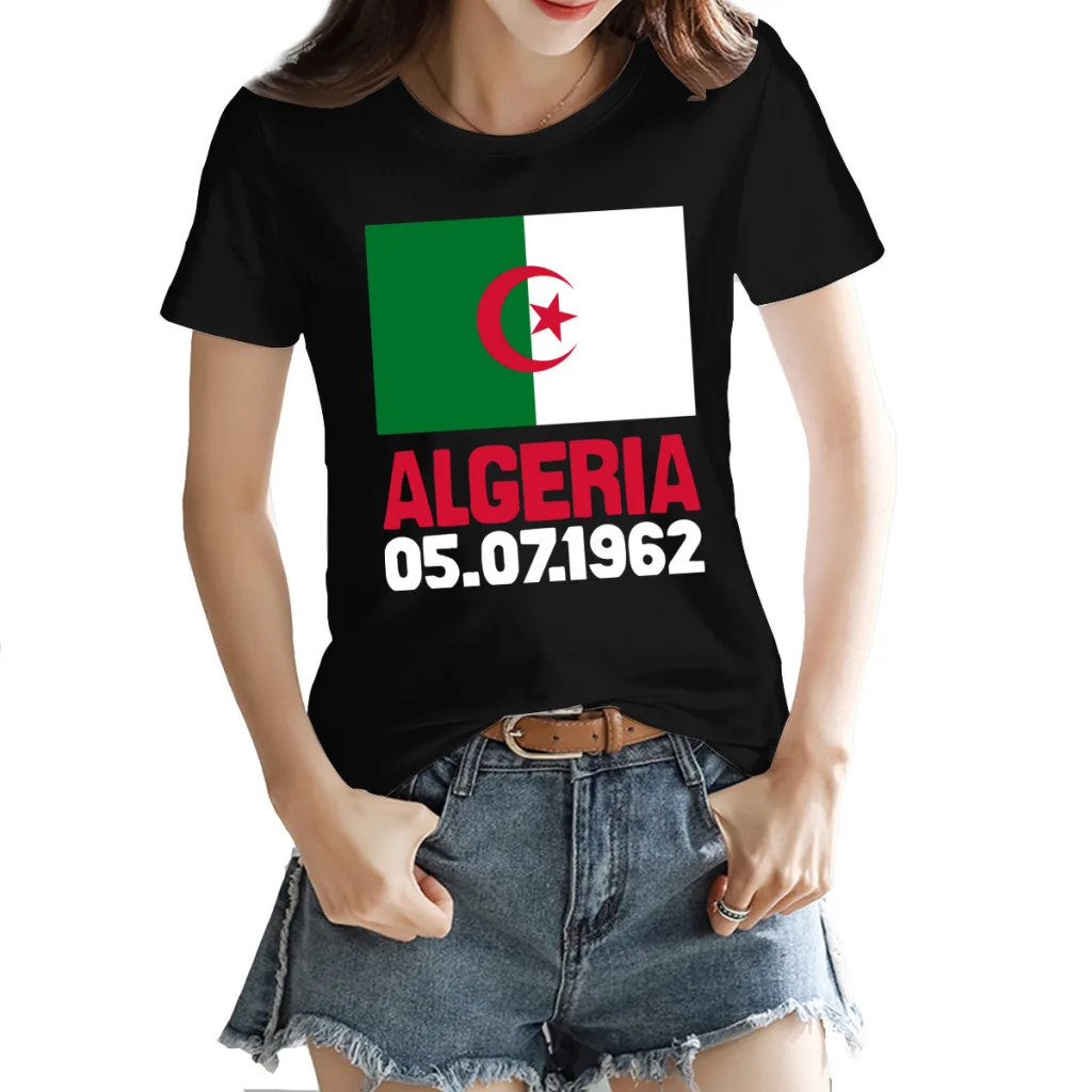 

Algeria represent Essential Women's T-shirt Unique Black Funny Tops Tees European Size