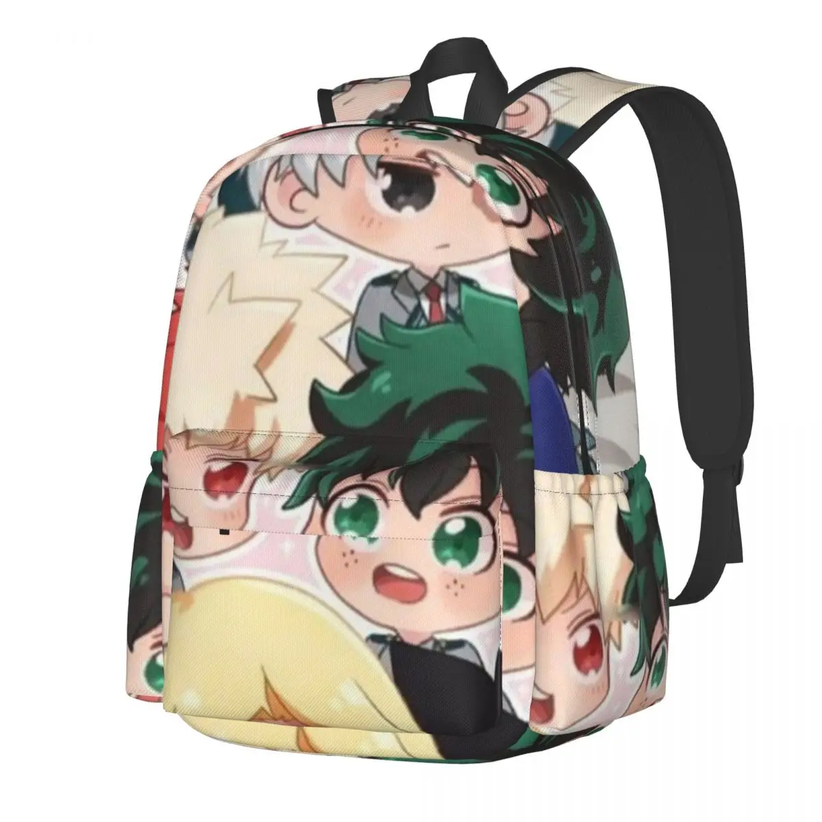 My Hero Academia Chibi Characters Backpack Anime University Backpacks Gril Designer Lightweight School Bags Fun Rucksack