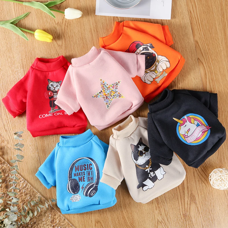 Дешевая Толстовка для собак одежда щенков пальто зимняя теплая маленьких и