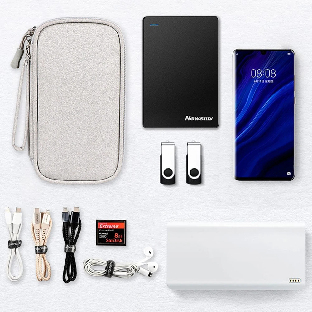 Sentiblos Electronic Accessories Organizer Storage Bag for USB Cables, Hard Drive, Charging Cord, Cellphone, SD Card