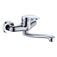 bathroom basin faucet brass wall mounted kitchen sink mixer tap single handle 2 hole in wall hot cold chrome mop pool fauc