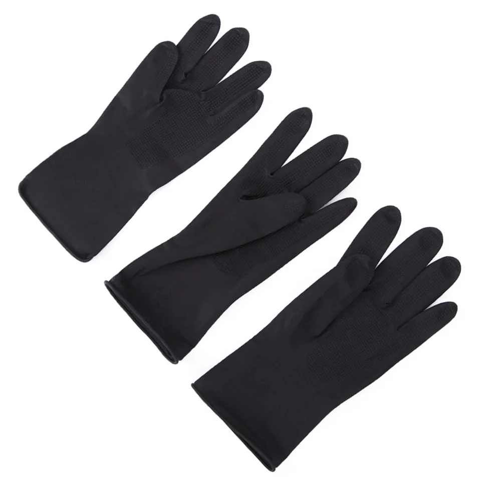 

3 Pairs Latex Waterproof Black Household for Cleaning Hair Dyeing