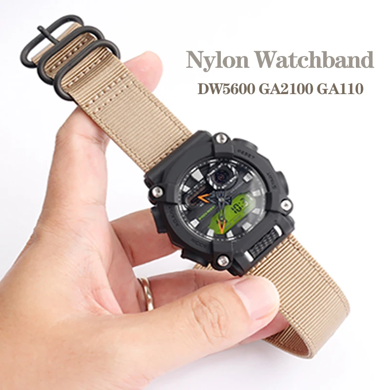 

Ремешок нейлоновый для Casio DW5600 5610 GA900 GA110 GWB5600 GA2100, модифицированный водонепроницаемый спортивный браслет для наручных часов, 16 мм