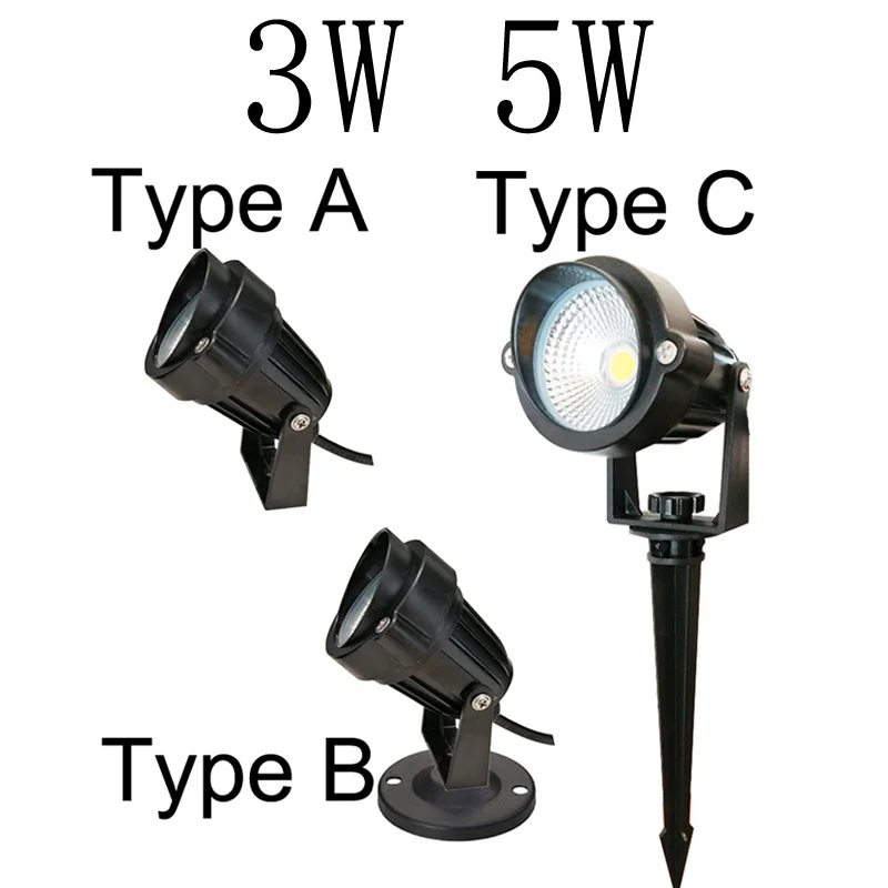 Наружные лампы для сада AC85-265V DC12V 3W 5W 10W Светодиодные газона с шипами Tuinverlichting