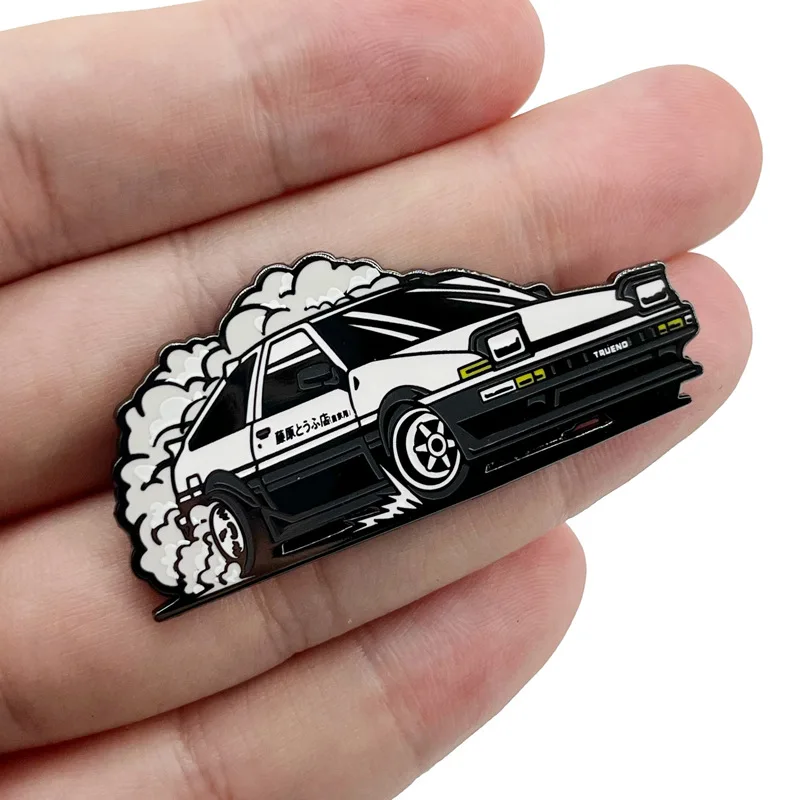 Initial D Anime Enamel Brooch Cool Racing AE86 Pins Clothing Backpack Lapel Badges Fashion Jewelry Accessories Souvenir Gifts