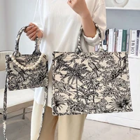 swdf new pearl canvas bag large capacity women handbags 2022new shoulder bags fashion crossbody bag fashion printed shopping bag