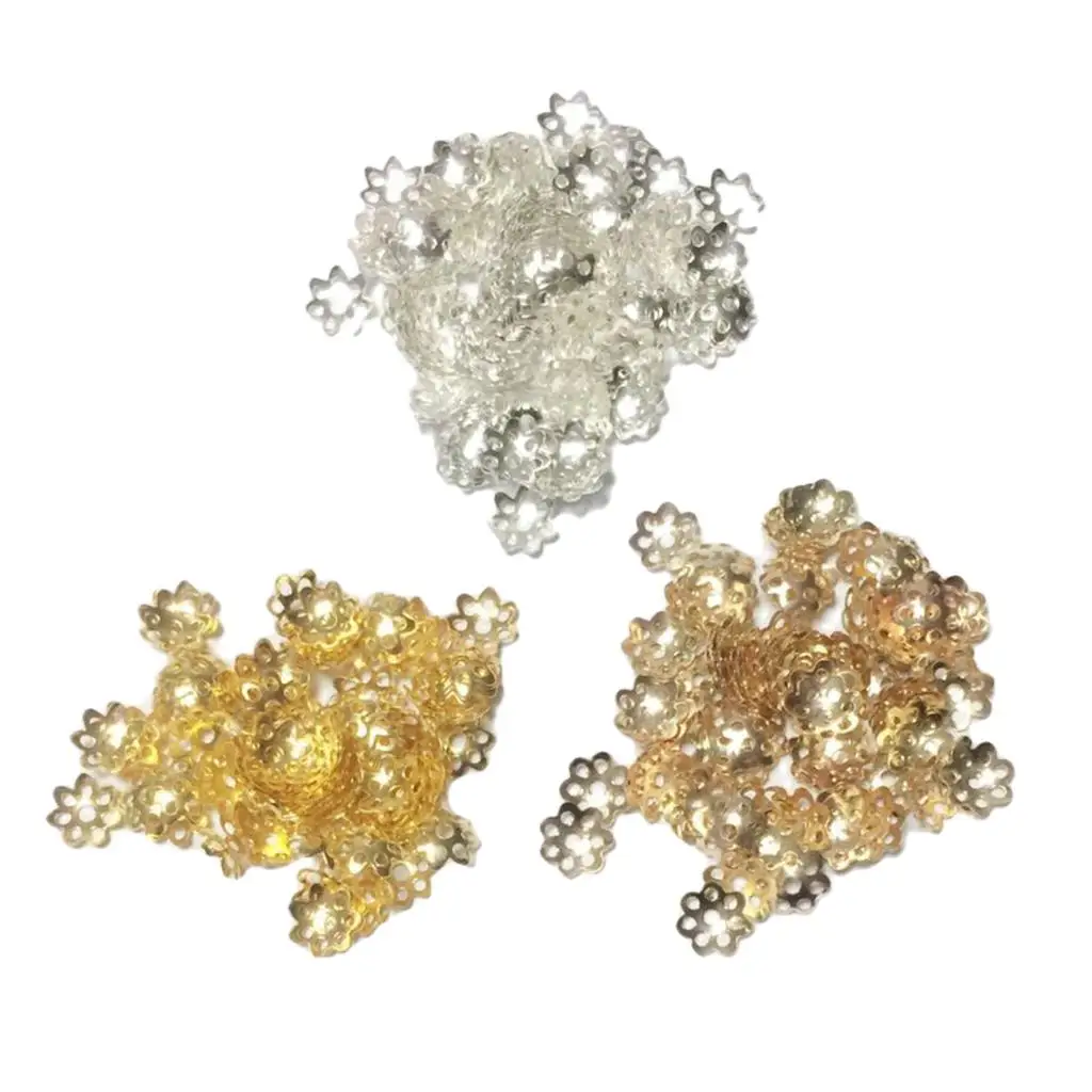 

900pcs Assorted Color Flower Beads Caps Jewelry Beading Craft