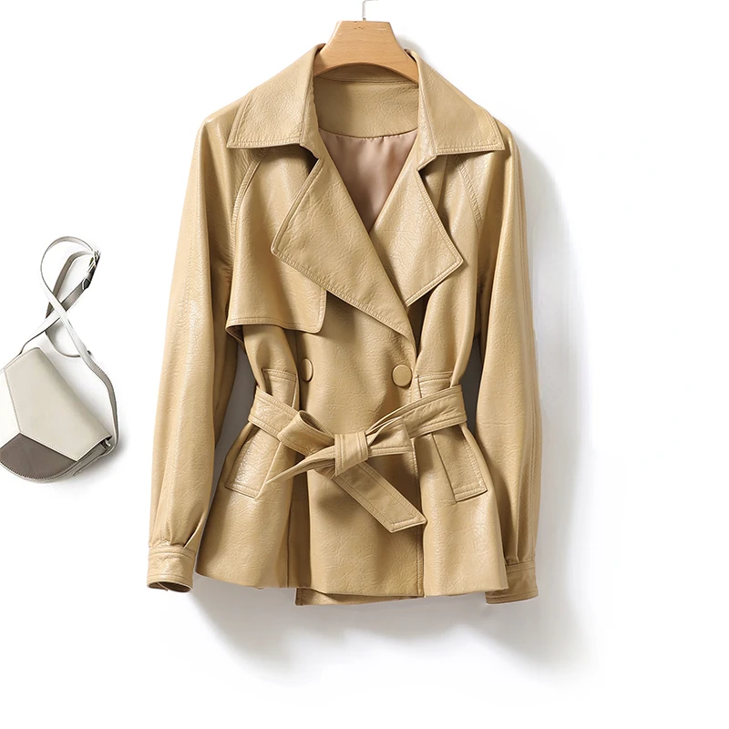 

Woman Real Sheepskin Coat Jacket Female Genuine Leather Jacket Short Slim Jackets Outerwear Feminina Ladies Leather Jacket G518