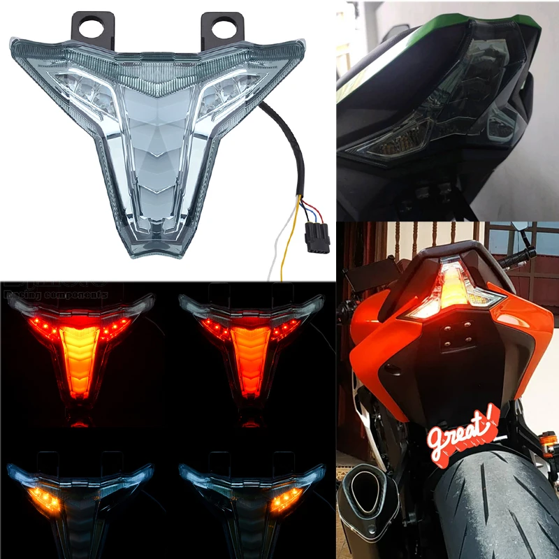 Motorcycle Tail Light LED Integrated Turn Signal Brake light For Kawasaki Z1000 Ninja 250 400 ZX-10R ZX-10RR ZX 10R 2016-2018